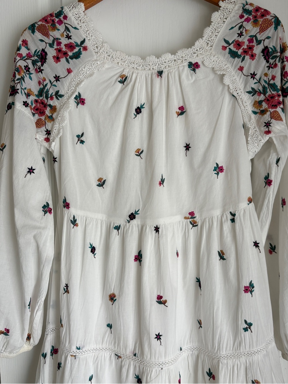 Anthropologie MAEVE Sydney Floral Embroidered Boho Peasant Mini Dress Size XS - Picture 6 of 13